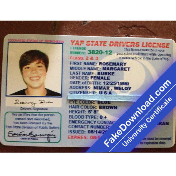 Micronesia driver license psd fake template