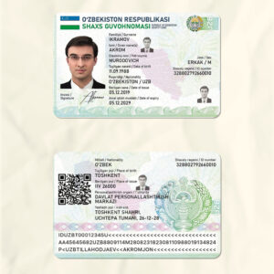 Uzbekistan National Identity Card Fake Template