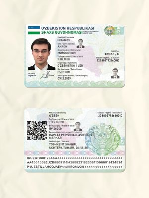 Uzbekistan National Identity Card Fake Template