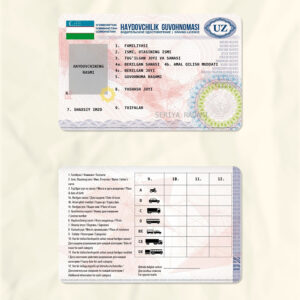 Uzbekistan driver license psd fake template