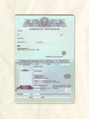 Uzbekistan passport fake template