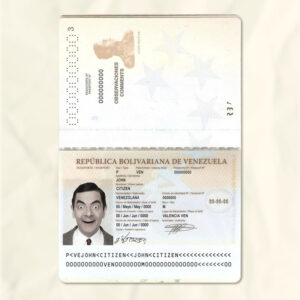 Venezuela passport fake template