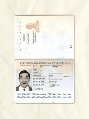 Venezuela passport fake template