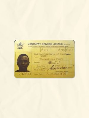 Zimbabwe driver license psd fake template