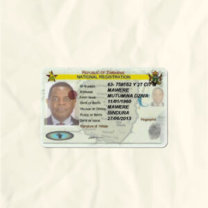 Zimbabwe National Identity Card Fake Template
