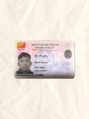 Bhutan National Identity Card Fake Template