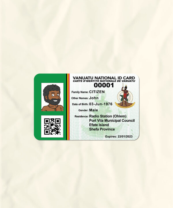 Vanuatu National Identity Card Fake Template