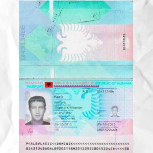 Albania passport fake template psd