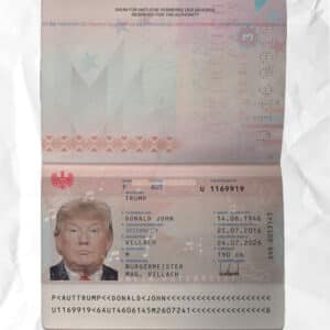 Austria passport fake template psd