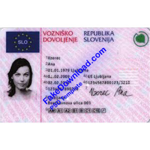 Slovenia driver license psd fake template