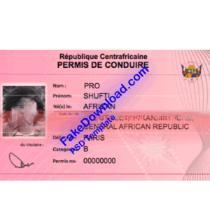 Central African driver license psd fake template