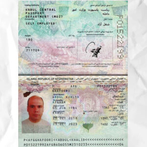 Afghanistan passport fake template psd