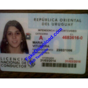 Uruguay driver license psd fake template