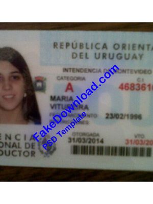 Uruguay driver license psd fake template