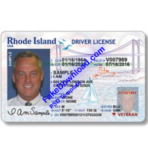 Islands driver license psd fake template