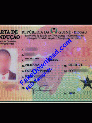 Bissau driver license psd fake template