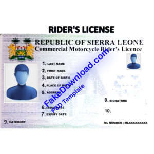 Sierra Leone driver license psd fake template