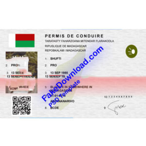 Madagascar driver license psd fake template
