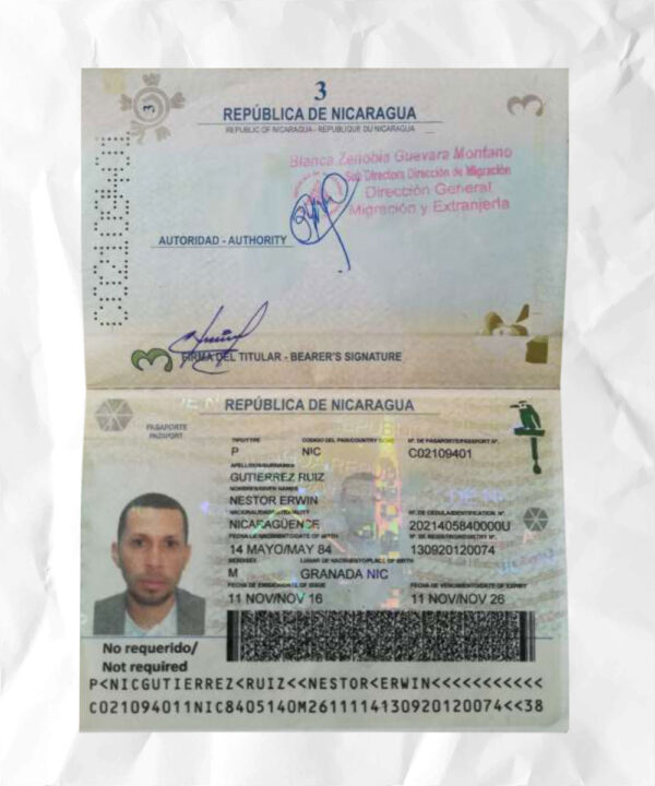 Nicaragua passport fake template psd