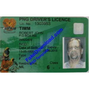 Papua driver license psd fake template