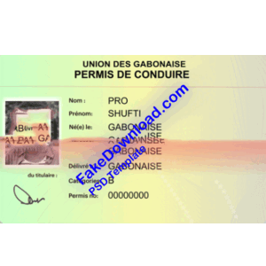Gabon driver license psd fake template