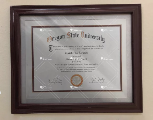 Oregon State Diploma Certificate Fake Template