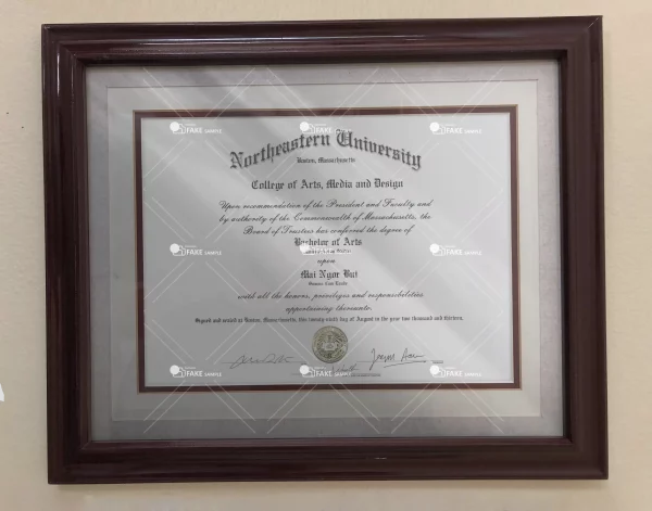 Northeastern Diploma Certificate Fake Template