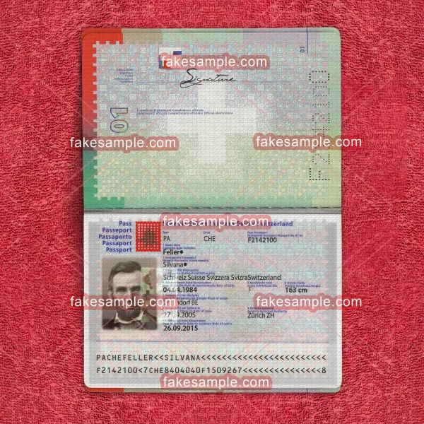 Swiss Passport Fake Template