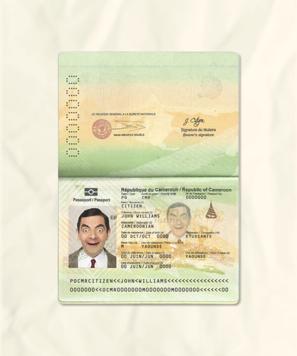 Cameron passport fake template