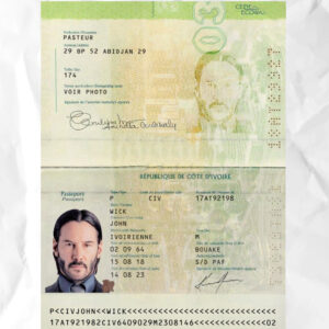 Ivory Coast passport fake template psd