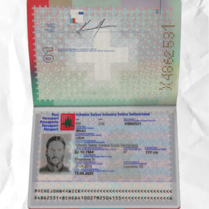 Swiss passport fake template psd