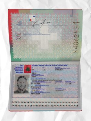 Swiss passport fake template psd