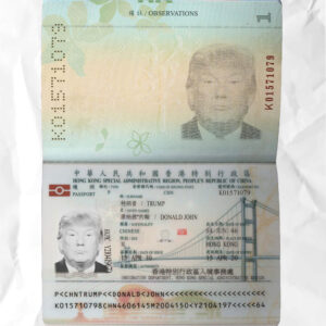Hong Kong passport fake template psd