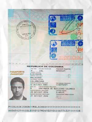 Columbia passport fake template psd