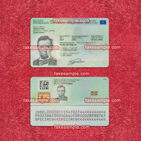 Belgium National ID Card Fake Template (Version 1)