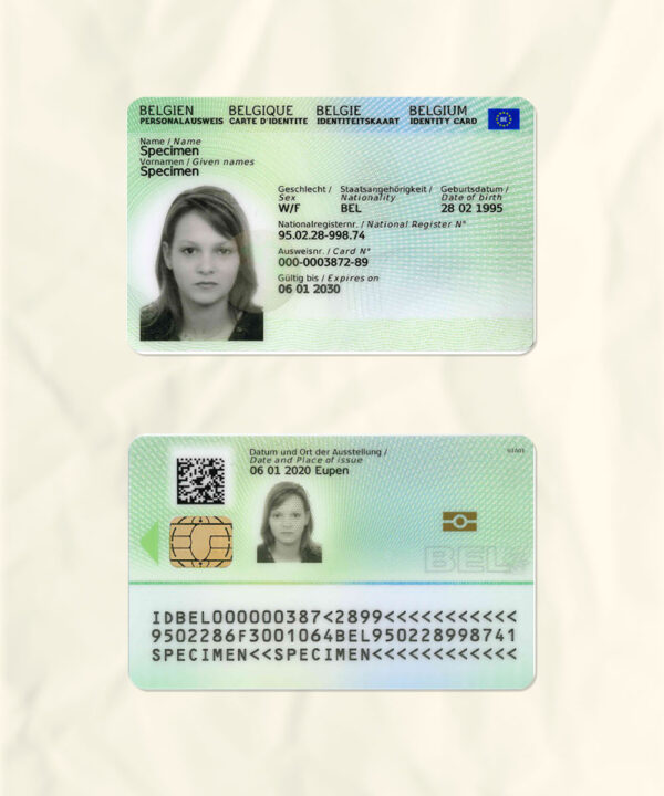 Belgium V2 National Identity Card Fake Template