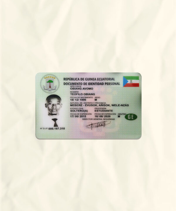 Equatorial Guinea National Identity Card Fake Template