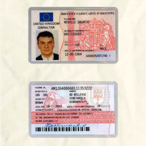 Gibraltar National Identity Card Fake Template