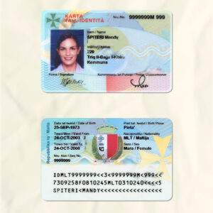 Maltese National Identity Card Fake Template