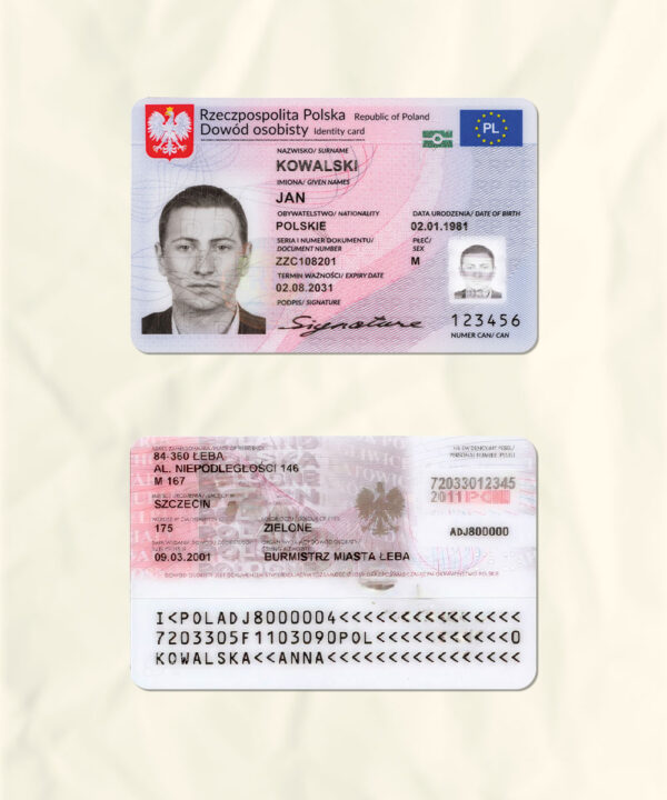 Polska National Identity Card Fake Template