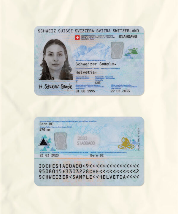 Swiss National Identity Card Fake Template