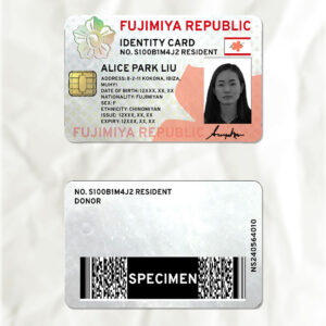 fujimiya National Identity Card Fake Template