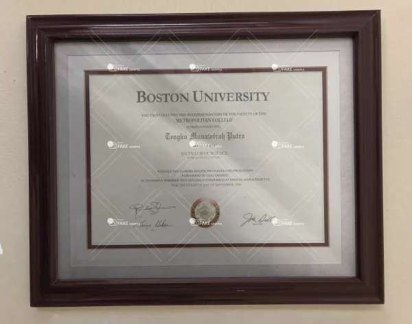 Massachusetts Boston Degree Certificate Fake Template