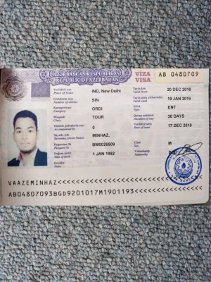 Azerbaijan Visa Sticker Fake Template