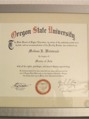 oregon state university certificate