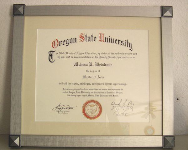 oregon state university certificate