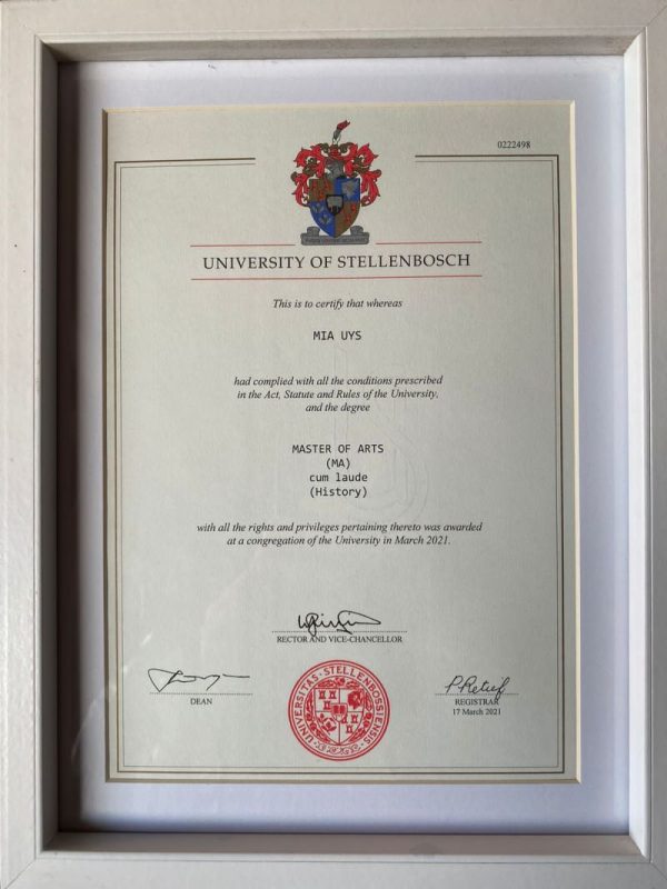 Stellenbosch Degree Certificate Fake Template