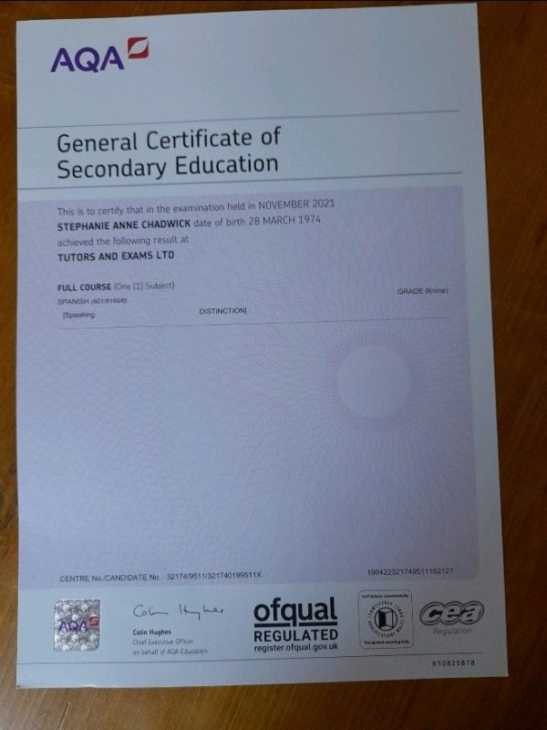 AQA GCSE Degree Certificate Fake Template