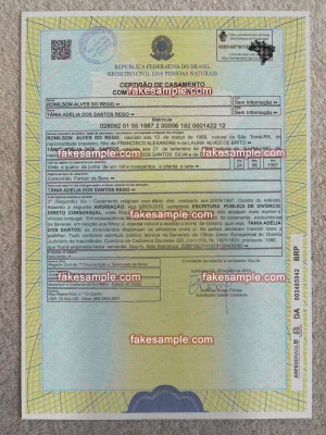 Brazil Divorce Decree & Certificate Fake Template
