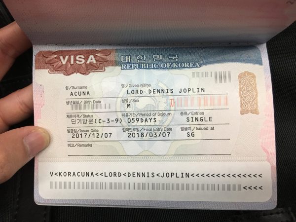 South Korea Visa Sticker Fake Template